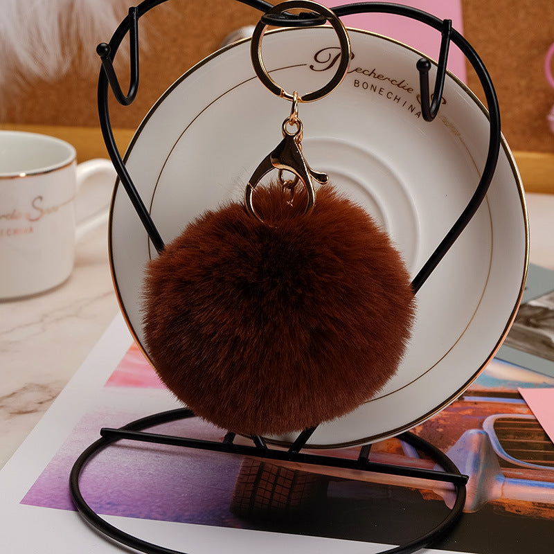 Wholesale Imitation Rex Rabbit Fur Ball Keychain